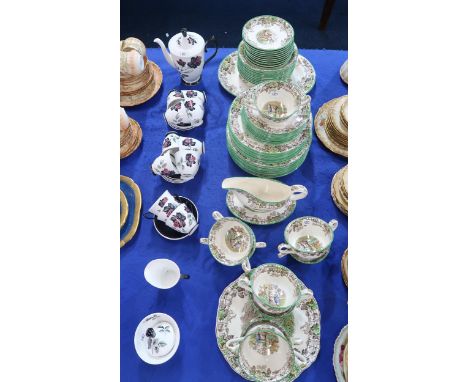 A Copeland Spode's Byron pattern dinner service, together with a Royal Albert Black Rose coffee set Condition Report:Availabl