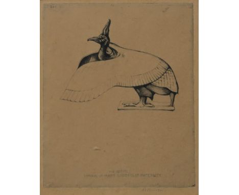 DAVID YOUNG CAMERON (SCOTTISH 1865-1945) &nbsp;THE VULTURE SYMBOL OF MAUT, GODDESS OF MATERNITY &nbsp;Etching, signed lower r