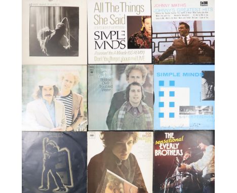 VINYL RECORDS a mixed box of mostly Pop Music, to include T-Rex, Simon and Garfunkel, Everly Brothers,&nbsp; Bob Dylan etc an