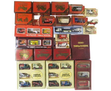 A collection of boxed Matchbox Models of Yesteryear die-cast model vehicles, to include 1829 Stephenson's Rocket, 1894 Avelin