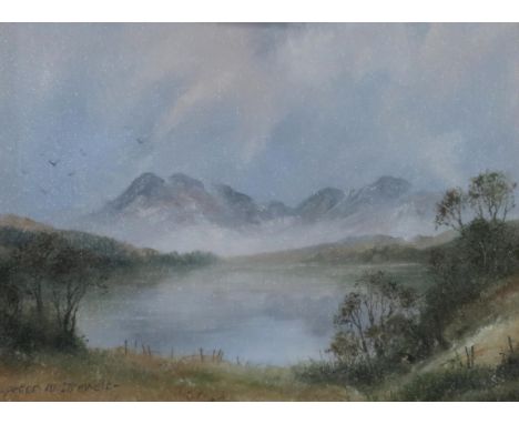 PETER M. DREWETT (SCOTTISH b.1957) &nbsp;LOCH LOMOND MOUNTAIN MAGIC &nbsp;Oil on canvas, signed lower left, 18 x 23cm &nbsp;T