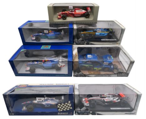 Hot Wheels Racing 1:18-scale Renault F1 R25 Fernando Alonso McLaren MP4-21 Juan Pablo Montoya and Subaru World Rally Team Imp