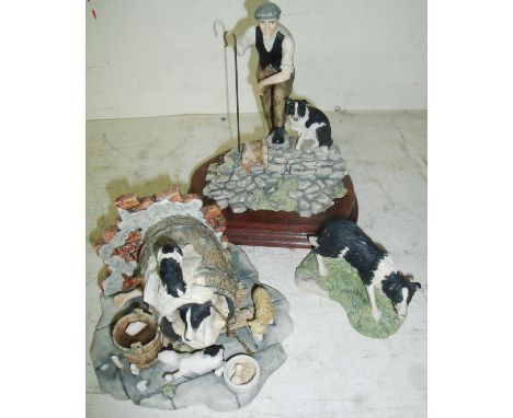 Group of three James Herriot Series Border Fine Arts figures including 'Sweep' JH58, 'Time for Reflection' JH19 etc (3) (A/F)