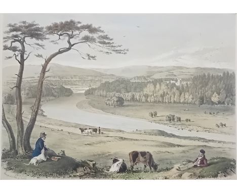 S.D SwarbreckOriginal lithograph titled ''Abbotsford and Vale of Tweed''.[Frame 59x72cm] 