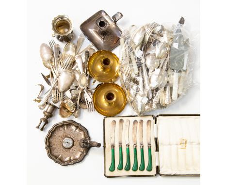A large quantity of Kings pattern flatware together with a large quantity of 19th Century plated and metal wares to include c