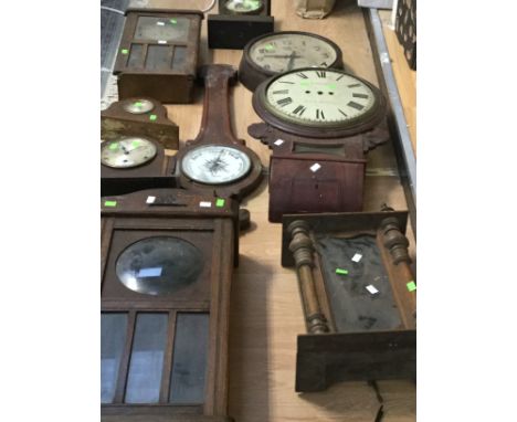 A Smiths Sectric clock, a Knight of Manchester wall clock (no movement) and 6 further clocks and a barometer all for repair (