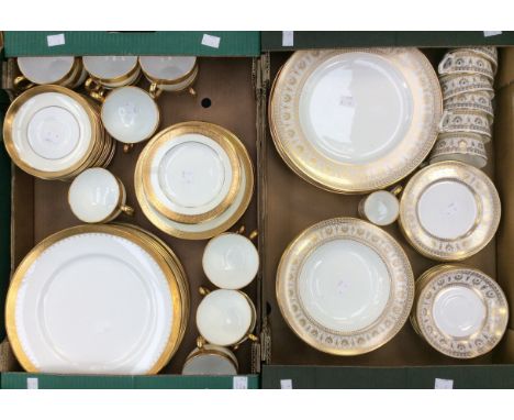 A Minton Buckingham K159 pattern tea set including 16 tea cups together with a Staffordshire fine bone China part dinner serv