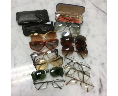 Vintage sunglasses to include 'Lookers' (polaroid) Italian, etc, plus vision spectacles (16) 