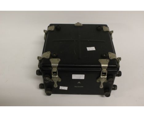 A 1958 Sangamo Weston DC Volmeter model 583 No. AH15910 held within black secure box with military broad arrow