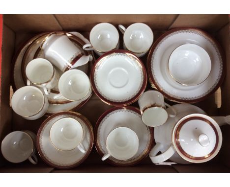 A Royal Albert Paragon Holyrood part tea set, comprising; teapot, side plates, bowls, cups, saucers, coffee cups etc (approx 