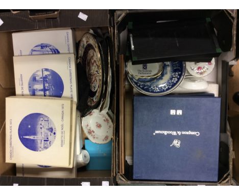 A large quantity of cabinet plates etc, to include Masons Ironstone Defts, Royal Worcester, Wedgwood, etc in two boxes - Cana