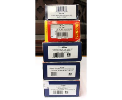 A boxed Hornby 34081 '92 Squadron, with Bachmann class 55 Deltic, class 47, Patriot class, and Green L/Crest (5 items all box