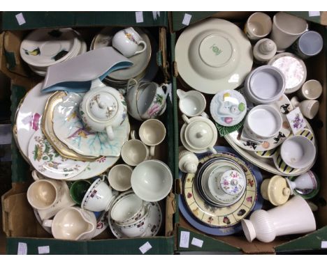 A collection of Poole and a Studio type pottery including mugs, saucers, pitcher jug; a Poole 286 jam pot and cover together 