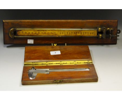 Scientific Instruments - a Hydrometer (faults); a cased set of measures (2)