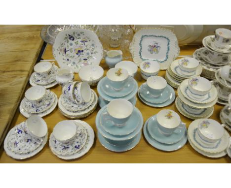 Teawares - a Minton Ardmore pattern part tea service; a Coalport part tea service; another (3)