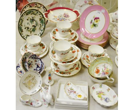 Ceramics - a Royal Crown Derby , Derby Posies pattern plate; Masons Mandalay pattern plate; a Staffordshire part tea service;