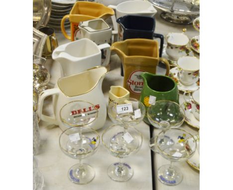 Breweryana- Dewar's Scotch whisky water jug; others; Babycham glasses; qty 