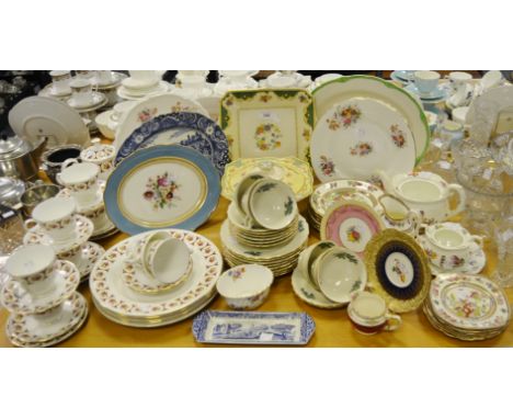 Ceramics - a Grindley meat plate; a Staffordshire part tea service; another etc ; qty 