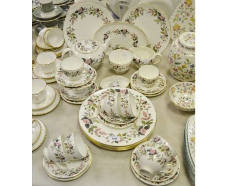 A Wedgwood Hathaway Rose pattern part tea and dinner service