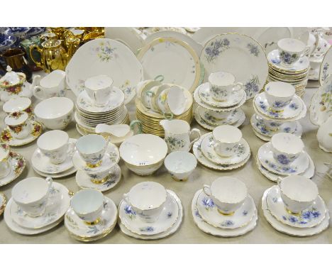 Teawares - a Queen Anne Louise pattern part tea service; Queen Anne Linda pattern part tea service; Aynsley part tea services