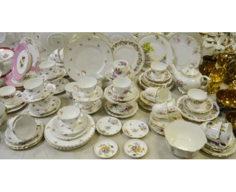 Teawares  - a Staffordshire part tea service printed with Rosebuds; a Colclough part tea service printed with Cabbage Roses; 