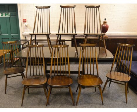 A set of eight Ercol C. Goldsmith chairs, blue label (8)