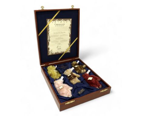 Steiff British Collectors Baby Bears 1994 - 1998 in presentation wooden box. Five 16cm bears with certificate of authenticati