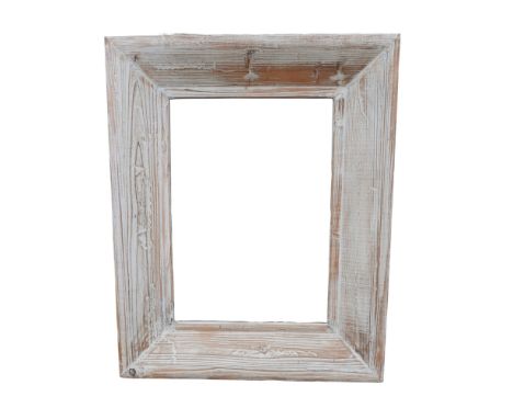 A shabby chic drift wood effect wall mirror, 82cm by 6cm by 102cm. 