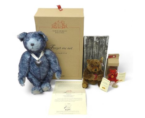 Collection of three Steiff teddy bears exclusive to North America, comprising of 'Forget me not', blue tipped mohair, posable