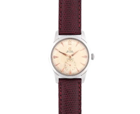 Cyma: A Stainless Steel Wristwatch, signed Cyma, model: Watersport Cymaflex, ref: 2.5655, 1950's, (calibre 458) manual wound 