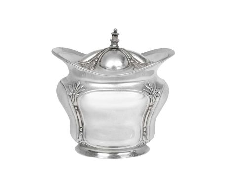 An Edward VII Silver Tea-Caddy,  by William Wheatcroft Harrison, Sheffield, 1905 tapering oval and and with lobed sides, with