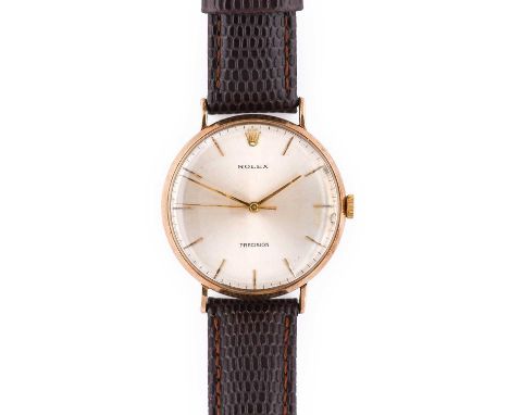 Rolex: A 9 Carat Gold Centre Seconds Wristwatch, signed Rolex, Precision, 1971, (calibre 1225) manual wound lever movement si