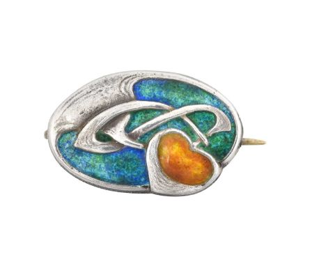 An Art Nouveau Silver Enamel Brooch, by William Hair Haselersupplier to Liberty &amp; Co Ltd, design attributed to Archibald 