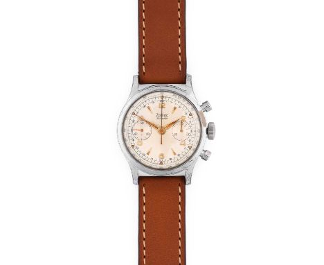 Zodiac: A Chrome Plated and Steel Chronograph Wristwatch, signed Zodiac, model: Hermetic, ref: 1025, 1960's, (calibre Valjoux
