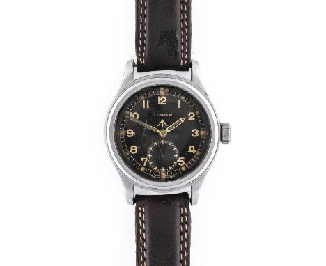 Timor: A World War II Military Wristwatch, signed Timor, know by collectors as one of "The Dirty Dozen", circa 1944, (calibre