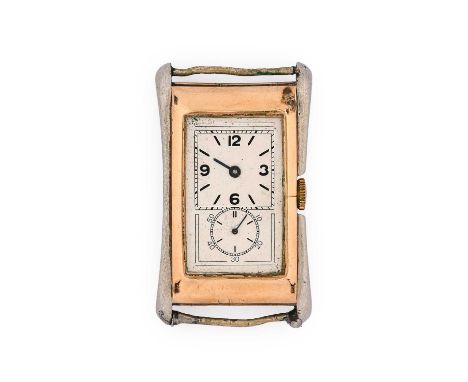 Rolex: A 9 Carat White and Yellow Gold Flared Sided Rectangular Wristwatch, signed Rolex, model: Prince Brancard, ref: 1490, 
