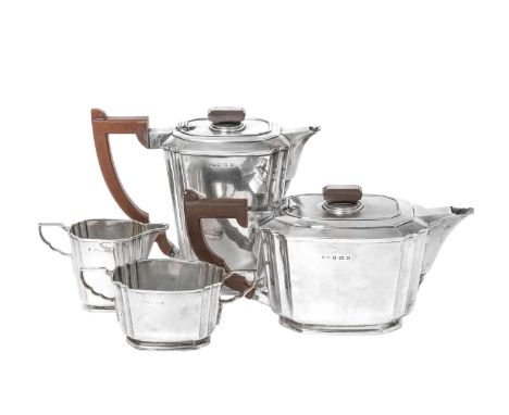 A Four-Piece Edward VIII and George VI Silver Tea-Service,  by Henry Clifford Davis, Birmingham, The Teapot, Cream-Jug and Su