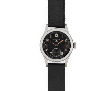 Record: A World War II Military Wristwatch, signed Record, know by collectors as one of "The Dirty Dozen", circa 1944, (calib