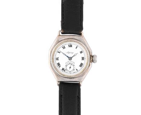 Rolex: A Silver Octagonal Shaped Oyster Wristwatch, signed Rolex, retailed by Asprey, model: Oyster, ref: 6479, circa 1930, m