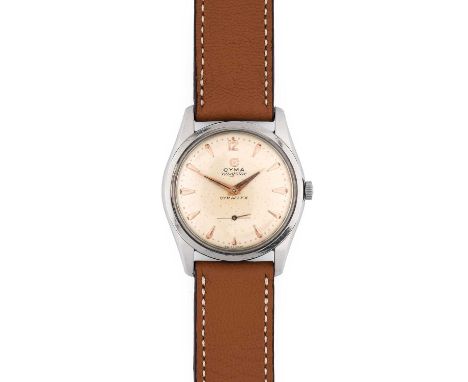 Cyma: A Stainless Steel Wristwatch, signed Cyma, model: Navystar Cymaflex, ref: 2-5678, 1950's, (calibre 458) manual wound le
