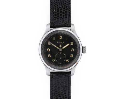 Cyma: A World War II Military Wristwatch, signed Cyma, known by collectors as one of "The Dirty Dozen", circa 1944, (calibre 