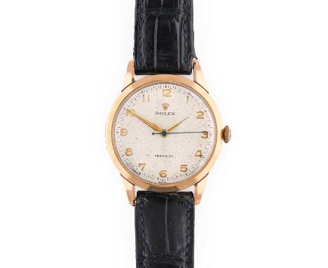 Rolex: A 9 Carat Gold Centre Seconds Wristwatch, signed Rolex, Precision, 1958, (calibre 1210) manual wound lever movement si