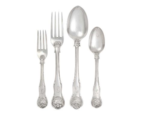A George IV, William IV, Victorian and Elizabeth II Silver Table-Service,  Various Maker's and Dates King's Husk pattern, lat