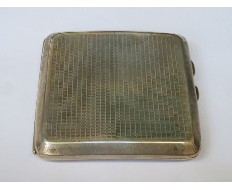 HALLMARKED SILVER MACHINE TURNED CIGARETTE CASE, BIRMINGHAM ASSAY 