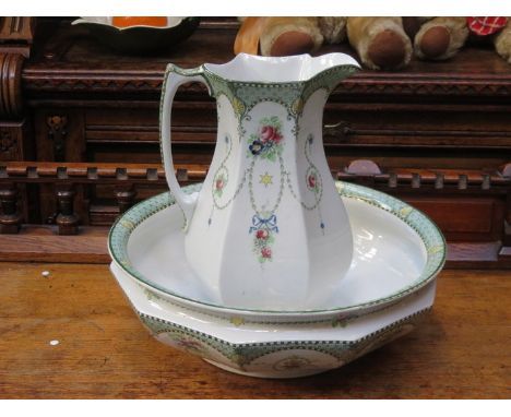 ROYAL CORONA WARE CERAMIC BATHROOM JUG AND BOWL SET 