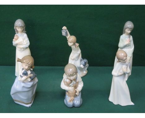 SIX VARIOUS GLAZED CERAMIC NAO FIGURES 