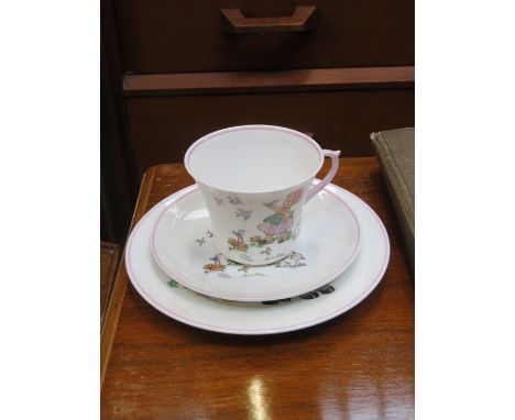 SHELLEY MABEL LUCIE ATWELL TRANSFER DECORATED CERAMIC TRIO 