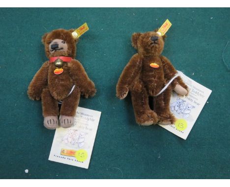 STEIFF MINI BROWN BEAR AND MINI  DARK BROWN BEAR 