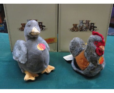 BOXED STEIFF HEN AND GREY DUCK 