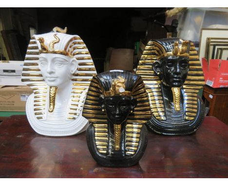 VARIOUS EGYPTIAN STYLE CERAMIC BUSTS 